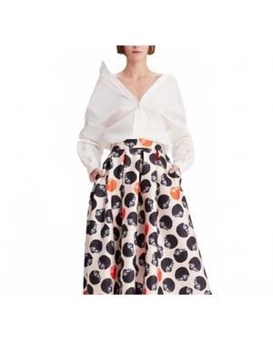 Theo the Label Echo Band Collar Button Down Shirt - White
