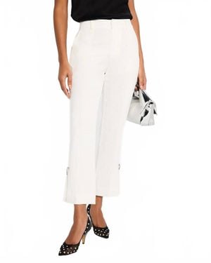 Cinq À Sept Rhinestone Pin Cropped Kerry Pant - White