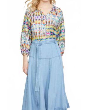 Stellah Shibori Blouse - Blue