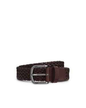 BOSS Woven Leather Belt - Brown