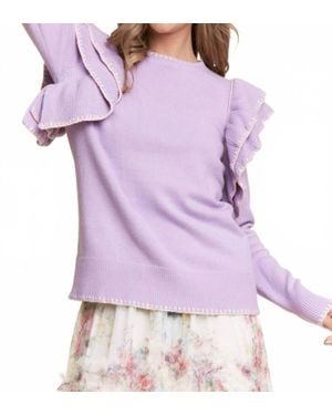 J.Nna Amara Ruffle Knit Top - Purple