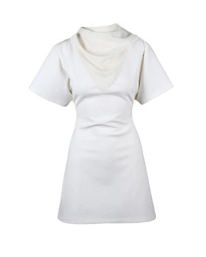 Courreges Bandana Neckline Polyester-Blend Mini Dress - White