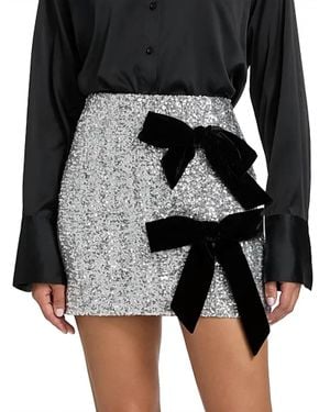 MILLY Rhea Sequined Bow Tie Miniskirt - Black