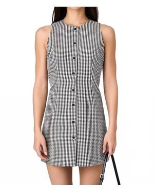 French Connection Gingham Mini Dress - Gray