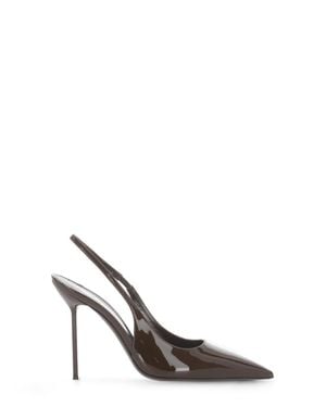Paris Texas Arrow Toe Patent Slingback - White
