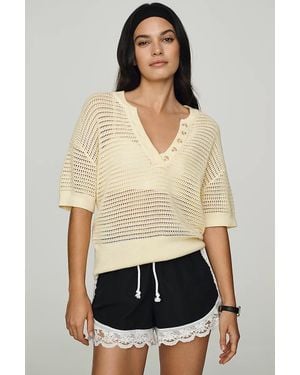 Varley Callie Short-Sleeve Pullover - White