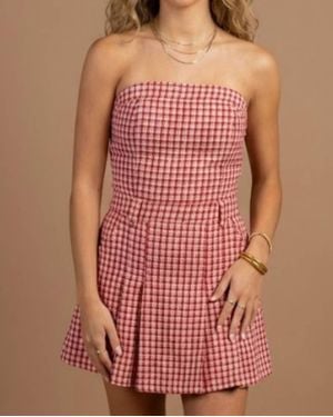 Day + Moon Go Team Checkered Mini Romper