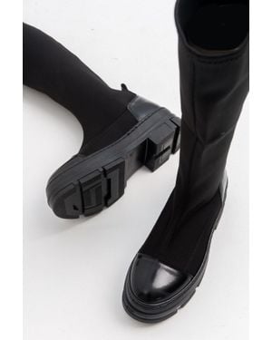 Prologue Shoes Bella Stretch Scuba Knee High Boot - Black