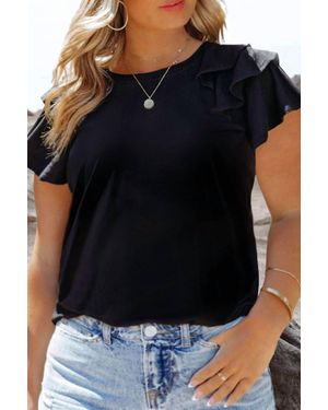 Dear Lover Ruffle Tiered Sleeve Top - Black