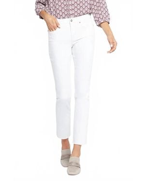 NYDJ Sheri Frayed Hem Slim Jeans - White