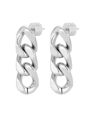 Eklexic Taraji Three Link Drop Earrings - White