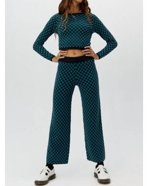 Daydreamer Check Pullover Top - Blue