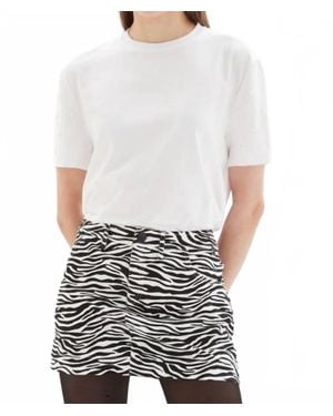 Chrldr Pearl Sleeve Wide Tee - White