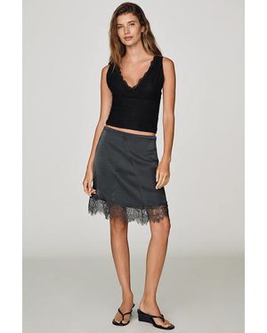 Lioness Skin Midi Skirt - Blue