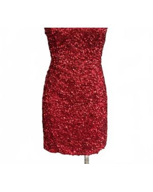 Sherri Hill Sequin Open Back Short Dress - Red