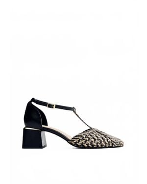 Gioseppo Boyne Braided Leather Heeled Shoes - White