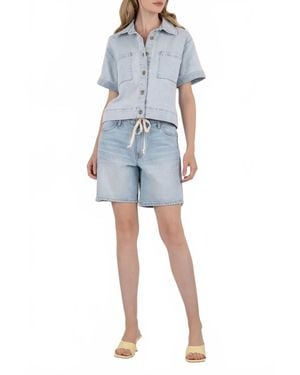 Kut From The Kloth Kiko Boxy Camp Shirt - Blue