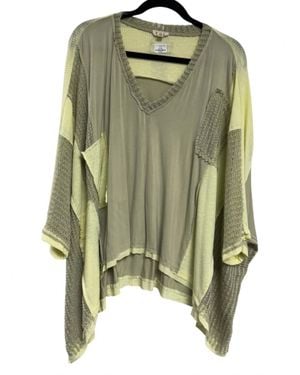 Pol Long Sleeve V Neck Top - Green