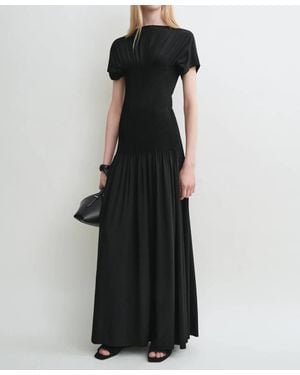 TOTEME Knife-Pleated Jersey Dress - Black