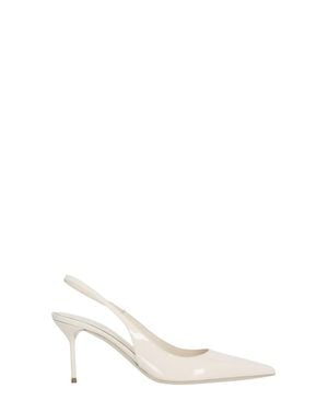 Paris Texas Ivory Lidia Arrow Toe Polished Leather Pumps - White