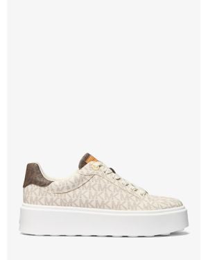 Michael Kors Outlet Romey Two-Tone Logo Platform Sneaker - White