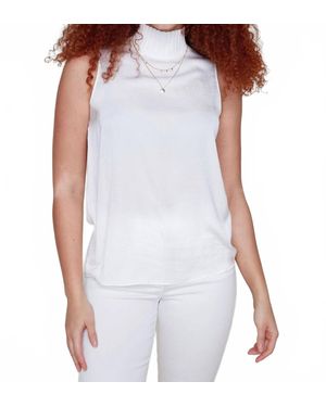 Renuar Perfect Shell Top With Mock Neck - White