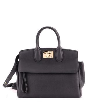 Ferragamo Studio Satchel Leather - Black