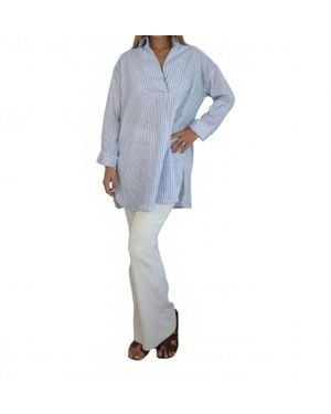 NIBI MTK Prim Collared Top - Blue