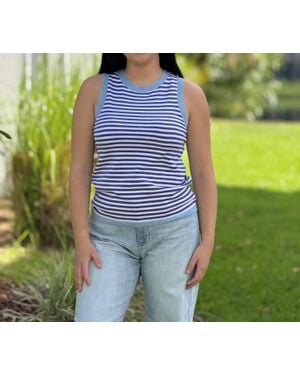 Staccato Mariner Knit Tank Top - Blue