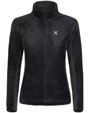 Montura High-Collared Fitted Jacket With Plush Texture And Zippered Pockets - Black