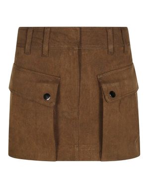 ANDAMANE Structured Mini Skirt - Brown