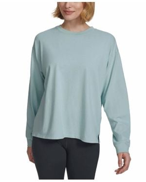 Calvin Klein Long-Sleeve Crewneck T-Shirt - Blue