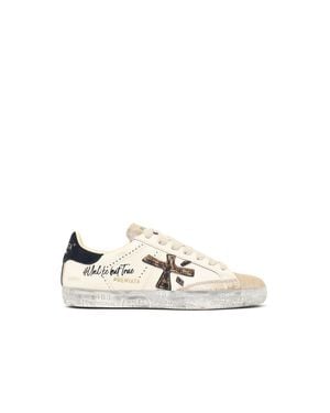 Premiata Stevend Leather Low-Top Sneakers - White