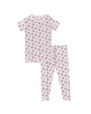 KICKEE Girl's Short Sleeve Pajama Set - Multicolor