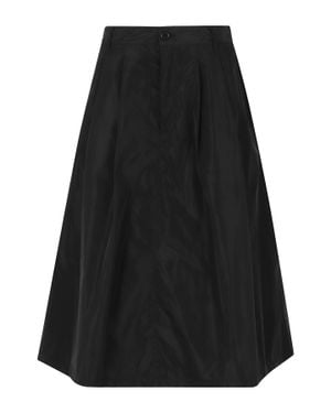 Aspesi Alberta Gathered Elastic Back Flared Midi Skirt - Black