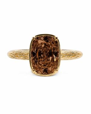 Sterling Forever Sterling Mini Chocolate Elongated Cushion Ring - Brown
