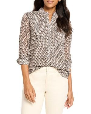 NIC+ZOE Abstract Dot Falling Chiffon Top - Multicolor