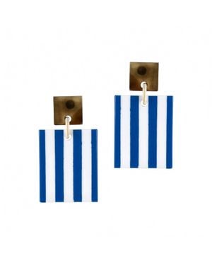 SUNSHINE TIENDA Bermuda Block Earrings - Blue