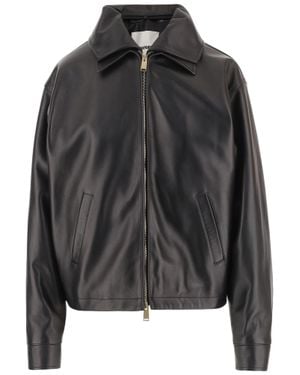 DARKPARK Cropped Lamb Leather Jacket - Black