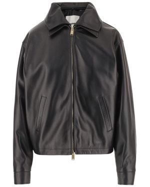 DARKPARK Cropped Lamb Leather Jacket - Black