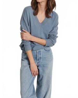 Line Taylor Knit V-Neck Top - Blue