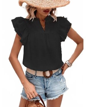 Miss Sparkling Ruffle & Go Blouse - Black