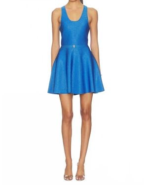 Karina Grimaldi Cleo Knit Metallic Mini Dress - Blue