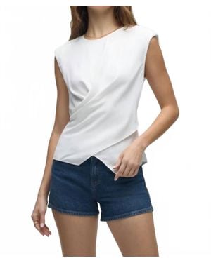 Hudson Jeans Shoulder Padded Wrap Sleeveless Tee - Blue