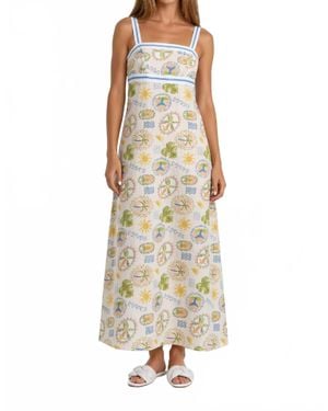 Sincerely Ours Seaside Scribbles Maxi Dress - Metallic