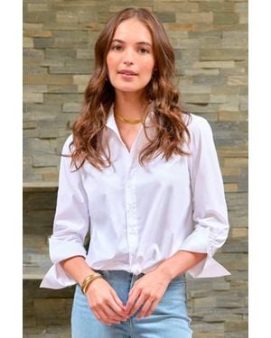 Finley Silky Poplin Sloan Shirt - White