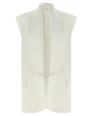 DI.LA3 PARI' Di. La3 Pari' Viscose Sleeveless Jacket - White