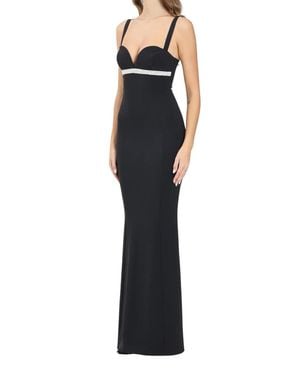 alma sanchez Maxi Dress With Bustier Neckline And Sparkling Detail - Blue