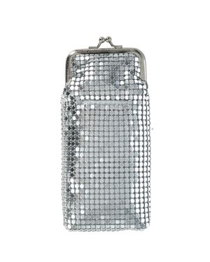 CTM Mesh Cigarette Case With Lighter Pocket And Kiss Lock Closure - Metallic