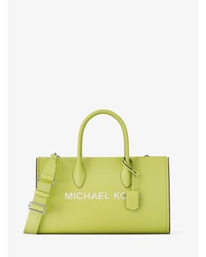 Michael Kors Outlet Mirella Medium Pebbled Leather Satchel - Yellow